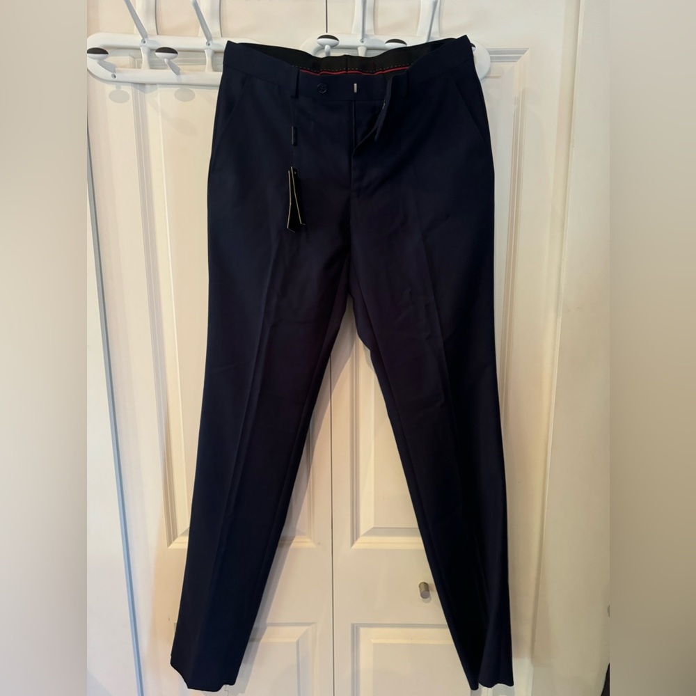 Renoir men’s suit pant size R32 slim fit, never worn, dark navy blue